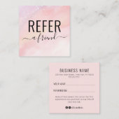 ピンクの水の色が友人の紹介カードを参照 スクエア名刺 (正面/裏面)