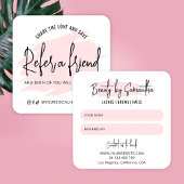 ピンクの水の色が友人を参照サロン紹介 スクエア名刺