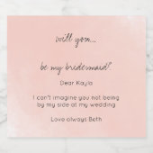 ピンクの水の色が私の花嫁ジン リキュールボトルラベル (シングルラベル)