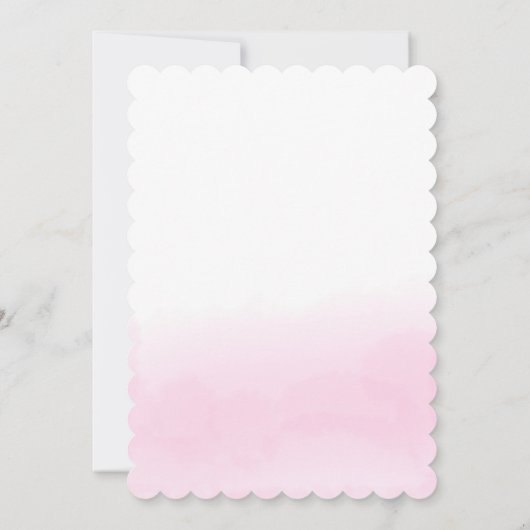 ピンクの水の色きらびやかな小さな星の赤ちゃんシャワー 招待状 (裏面)