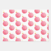 ピンクの水の色のカップケーキクリスマスクラップ紙 ラッピングペーパーシート (正面2)