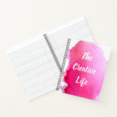 ピンクの水の色のクリエイティブライフ見積 ノートブック (内部)