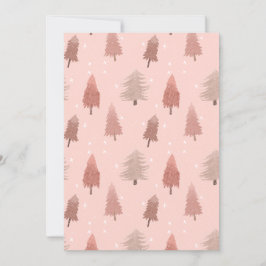 ピンクの水の色のクリスマスツリーイラストレーション シーズンカード