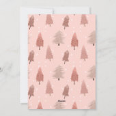 ピンクの水の色のクリスマスツリーイラストレーション シーズンカード (裏面)