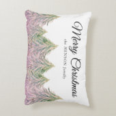 ピンクの水の色のクリスマスツリー芸術的 アクセントクッション (裏面(縦))