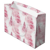ピンクの水の色のクリスマスツリー ラージペーパーバッグ (裏面アングル)