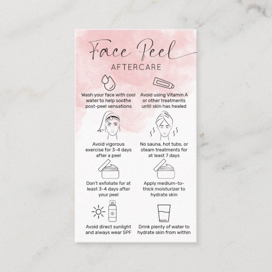 ピンクの水の色のケミカルピールの気に指示 名刺 (正面)