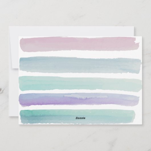 ピンクの水の色のストライプ3 Photo Collageクリスマス シーズンカード (裏面)