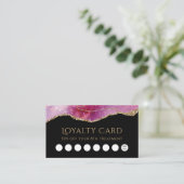ピンクの水の色のスパークルロイヤリティカード 名刺 (スタンド正面)