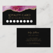 ピンクの水の色のスパークルロイヤリティカード 名刺 (正面/裏面)