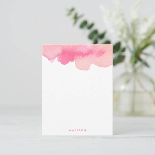 ピンクの水の色のスプラッシュありがとうご注意 招待状 (スタンド正面)