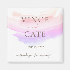 ピンクの水の色のスプラッシュのシ結婚ェーズ マグネット