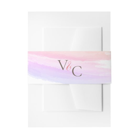 ピンクの水の色のスプラッシュのシ結婚ェーズ 招待状ベリーバンド (正面例)