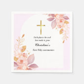 ピンクの水の色のスプラッシュ最初のコミュニティ スタンダードカクテルナプキン (正面)