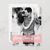 ピンクの水の色のスプラッシュ私たち救の日付はがき 案内ポストカード (正面/裏面)