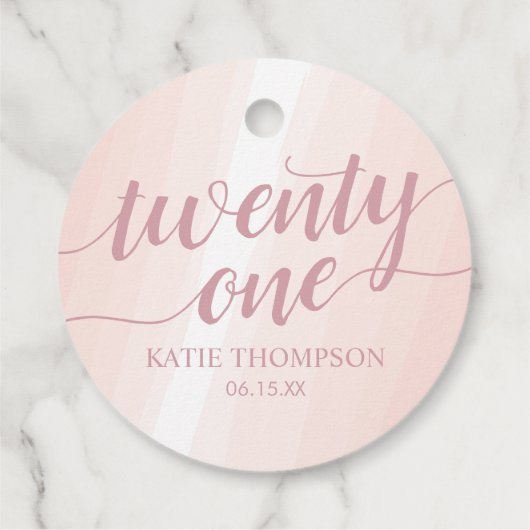 ピンクの水の色のスプラッシュ フェイバータグ (裏面)