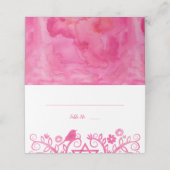 ピンクの水の色のツリーを折り畳んだ人生 プレイスカード (外部開封)