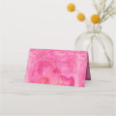 ピンクの水の色のツリーを折り畳んだ人生 プレイスカード (裏面)