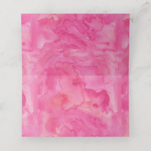 ピンクの水の色のツリーを折り畳んだ人生 プレイスカード (内部開封)