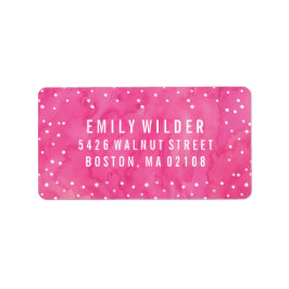 ピンクの水の色のドット赤ちゃんシャワー ラベル