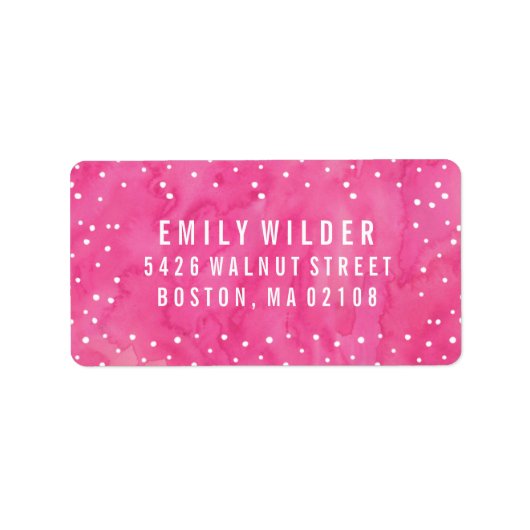 ピンクの水の色のドット赤ちゃんシャワー ラベル (正面)