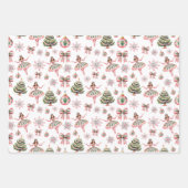 ピンクの水の色のナツクラッカーバレエクリスマス ラッピングペーパーシート (正面3)