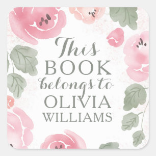 ピンクの水の色のバラこの本はシール属 スクエアシール