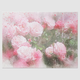 ピンクの水の色のバラの切り離し 薄葉紙