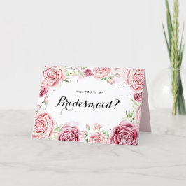 ピンクの水の色のバラは私のbridesmaid IIになる カード