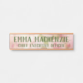 ピンクの水の色のバラぶら下がったのドアの標識名プレート サインプレート (正面)