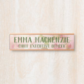 ピンクの水の色のバラぶら下がったのドアの標識名プレート サインプレート (正面)