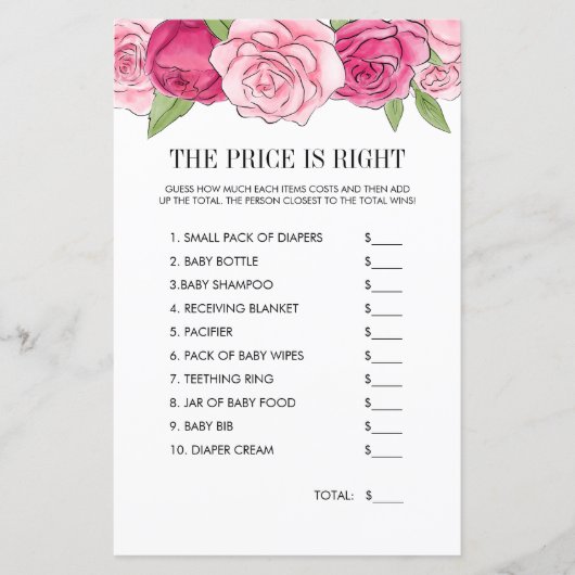 ピンクの水の色のバラ価格は右ゲーム (正面)