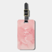 ピンクの水の色のパーソナライズされたラゲッジタグ ラゲッジタグ (正面縦)