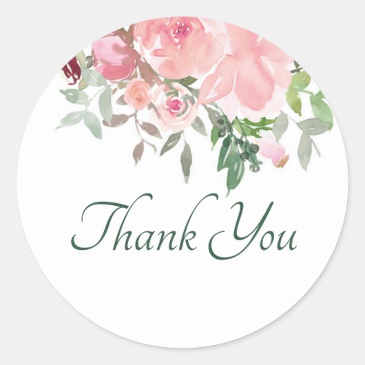 ピンクの水の色のフローラ感謝していは、ラウンドst ラウンドシール (正面)