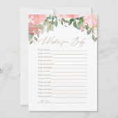 ピンクの水の色のフローラ赤ちゃんシャワーの願いベビー 招待状 (正面)