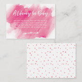 ピンクの水の色のブックリクエスト赤ちゃんシャワーカード エンクロージャーカード (正面/裏面)