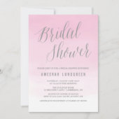 ピンクの水の色のブライダルグラデーションシャワーの招待 招待状 (正面)
