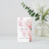 ピンクの水の色のブラシと花のビジネスc 名刺 (スタンド正面)