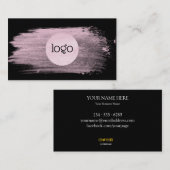 ピンクの水の色のブラシストロークあなたのロゴプロフェッショナル 名刺 (正面/裏面)