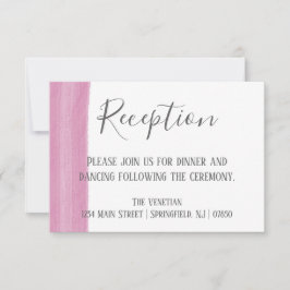 ピンクの水の色のブラシストローク披露宴カード 招待状