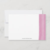 ピンクの水の色のブラシストローク披露宴カード 招待状 (裏面)