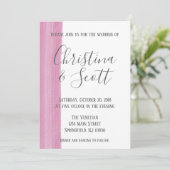 ピンクの水の色のブラシストローク結婚式招待状 招待状 (スタンド正面)