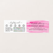 ピンクの水の色のブラシストローク、メイクアップアーティストロイヤリティ 名刺 (内部フラット)