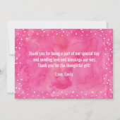 ピンクの水の色のベビーシャワー |サンキューカード サンキューカード (裏面)