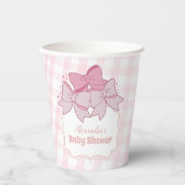 ピンクの水の色のボーガールベビーシャワー 紙コップ (正面)