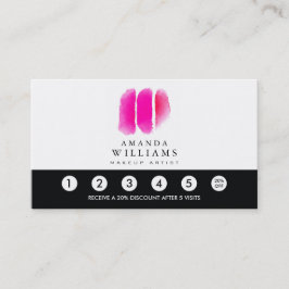 ピンクの水の色のメイクアップアーティストスウォッチロイヤリティ ロイヤリティカード