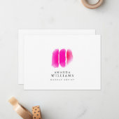 ピンクの水の色のメイクアップスウォッチフラットノテカード ノートカード (正面/裏面インサイチュ)