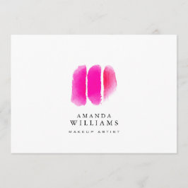 ピンクの水の色のメイクアップスウォッチフラットノテカード ノートカード