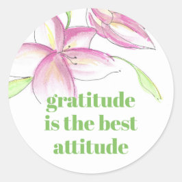 ピンクの水の色のリリー感謝 ラウンドシール