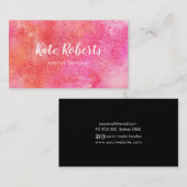 ピンクの水の色の名刺 |クリエイティブ 名刺 (正面/裏面)